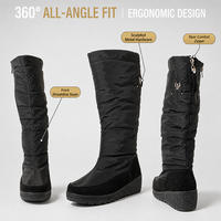 Bottes d'hiver pour femmes, imperméables, chaudes, élégantes, à semelle compensée, style urbain décontracté, OEM