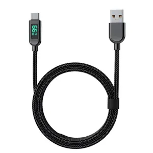 Alta qualità all'ingrosso personalizzato PD 100W Display corrente in alluminio zinco PD cavo di ricarica con USB-C per USB-C cavo di ricarica rapida