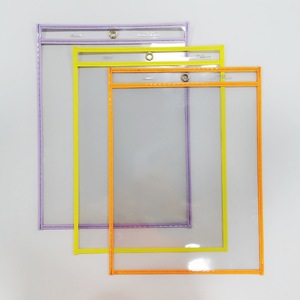 Pochettes d'écriture et de dessin éducatives pour enfants en PVC et PET avec boucle, effaçables à sec, avec stylo marqueur - Product Image 2