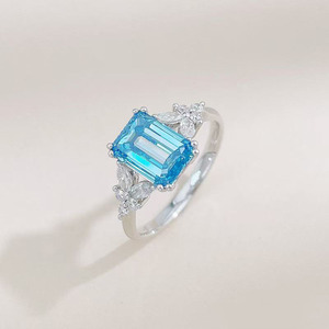 <span class=keywords><strong>Anillo</strong></span> <span class=keywords><strong>de</strong></span> Diamante <span class=keywords><strong>Azul</strong></span> Cultivado en Laboratorio con Corte Esmeralda, Chapado en Oro Blanco <span class=keywords><strong>de</strong></span> 18K, Color Fantasía, <span class=keywords><strong>Anillo</strong></span> <span class=keywords><strong>de</strong></span> Compromiso y Boda para Mujer, Joyería Fina, <span class=keywords><strong>Anillo</strong></span> Nupcial - Product Image 3