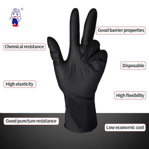 100 Pezzi Guanti Monouso in Nitrile Nero Senza Polvere per Esami Dentali e Touch Screen, Lunghezza 23cm, Economici e Sicuri - Product Image 3