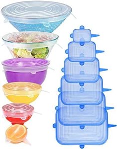 Tapas Elásticas de Silicona Reutilizables, Duraderas y Expandibles para Adaptarse a Diversos Tamaños y Formas de Recipientes, Ideales para Mantener los Alimentos Frescos - Product Image 1