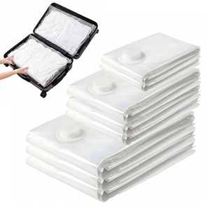 Wiederverwendbare PA+PE-Material Vakuum-Aufbewahrungsbeutel Sparen 80% Platz für Kleidung Bettdecken Bettwäsche Vakuum-Kompressionsbeutel zur Aufbewahrung - Product Image 1