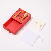 Caja de Regalo Cuadrada Deslizable Personalizada al por Mayor para Joyería, Collares, Anillos y Pendientes con Asa de Cinta y Logotipo