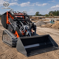 Chargeuse compacte de qualité supérieure avec chenilles en caoutchouc FULCORE, godet large et élévateur hydraulique stable pour travaux agricoles
