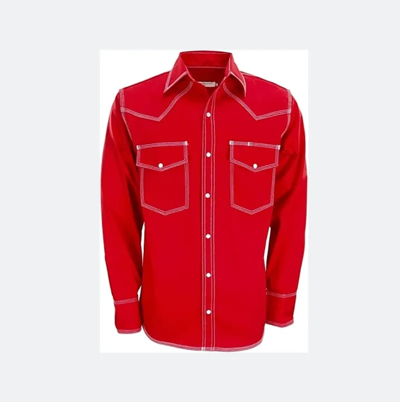 ZX Custom Men's Welding Work Shirts Fr Flame Retardants Welder Wear Clothing 100% Cotton Frc Fire Resistant Long Sleeve Shirts