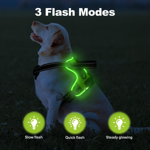 New Style 8 Color Led Pet <b>Dog</b> Luminous Harness With Led Light USB Rechargeable Light up Flashing Night Safety <b>Dog</b> Vest Harness - Product Image 2