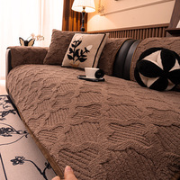 Nouvelle Housse de Canapé Minimaliste de Luxe Épaisse en Peluche pour Hiver Automne 2026 - Lavable, Antidérapante, Fixe (100% Polyester)