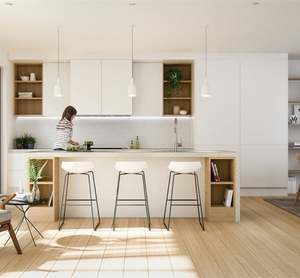 Muebles de Cocina Modulares Personalizados de Madera Maciza, Gabinetes de Panel para el Hogar y la Cocina con Accesorios - Product Image 6