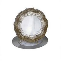 Assiette de Présentation Décorative en Plastique Écologique Effet Miroir Argenté pour Hôtels, Banquets et Mariages – Or
