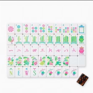 <span class=keywords><strong>Mahjong</strong></span> américain moderne personnalisé de luxe avec 160 tuiles en acrylique à motifs léopard et écaille de tortue, portable pour 4 joueurs - Product Image 1