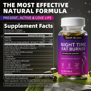 Capsules de Gélules Molles à l'Extrait de Haricot Blanc Rapide et Efficace, Minceur Naturelle <span class=keywords><strong>pour</strong></span> Adultes, Ventre Plat, Boost Métabolisme, Brûle Graisse Abdominale, Perte de Poids - Product Image 2