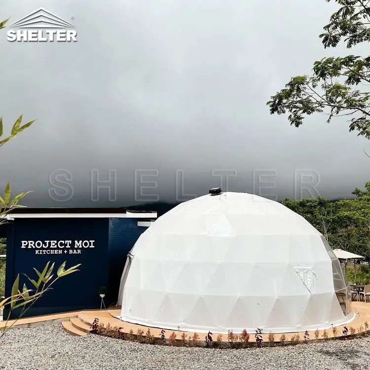 Prefab Vườn Nhà trà sữa cửa hàng cà phê cửa hàng nhà nhà hàng mái vòm 10 m glamping trắc địa mái vòm