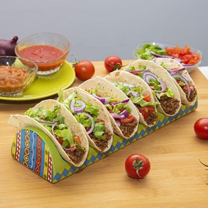 <strong>Ceramic</strong> Taco Holder Stand Colorful <strong>HandMade</strong> Taco Stand with 6 Dividers for Soft or Hard Taco Shells - Product Image 2