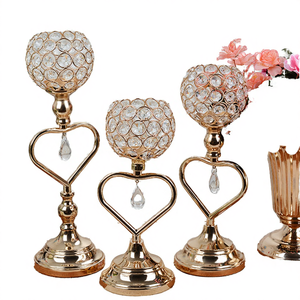 เชิงเทียนคริสต์มาส 3 ชิ้น สไตล์ยุโรป หรูหรา ทรงหัวใจ ทำจากเหล็ก งานแฮนด์เมด ทนทาน ตกแต่งโต๊ะกลางบ้าน - Product Image 4