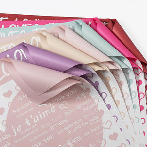 2024 nuevo lujo 58*58cm corazón amor carta impresa flor papel de regalo Floral papel de embalaje para floristería - Product Image 3