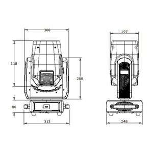 Đèn sân khấu di động đầu chuyển động Sharpy Beam 380W 20R hiệu ứng cầu vồng mới dành cho DJ - Product Image 3