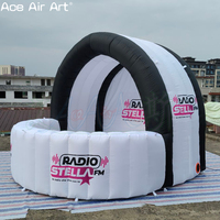 Scène DJ portable, cabine de bar DJ gonflable avec lumières colorées pour les boîtes de nuit, les événements et la location commerciale