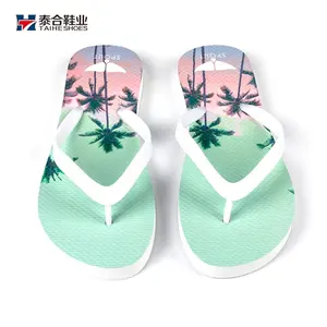 Chanclas de playa personalizadas para mujer, zapatillas de verano con estampado Digital, venta al por mayor, baratas