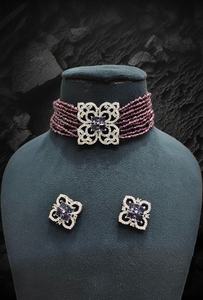 Conjunto de colgante de collar de latón AD de tendencia india con cadena de hilo de perlas estilo etéreo para boda y fiesta de mujer - Product Image 3