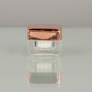 Sang Trọng Vuông Tre Nắp <span class=keywords><strong>Acrylic</strong></span> Màu Hồng Đen Chum Mỹ Phẩm Kem Đóng Gói Chai PET Bộ 8Oz Nhựa Frosted Mỹ Phẩm <span class=keywords><strong>Jar</strong></span> - Product Image 3