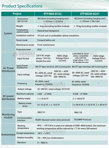 Hw 220VAC 110VAC đến 48V DC hệ thống điện 60A 4Kw embeddedin 19-inch <span class=keywords><strong>Rack</strong></span> ETP4860-B2A1 Viễn Thông chỉnh lưu hệ thống điện - Product Image 4