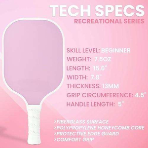 Raquette de pickleball stable en fibre de verre, fabrication par moulage intégré, performance anti-usure. Confort au toucher, multi-scènes - Product Image 3