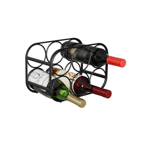 Factory Direct Supply Silvery 6-Bottle Countertop Metal <b>Wine</b> <b>Glass</b> Storage <b>Racks</b> Display 100% Made In Taiwan - Product Image 1