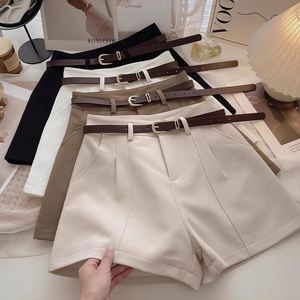 Shorts de Traje de Alta Calidad para Mujer al por Mayor, Shorts Casuales Holgados de Pierna Ancha con Cinturón, Pantalones Cortos de Línea A para Mujer - Product Image 1