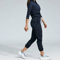 Ensembles d'uniformes médicaux tendance : Blouse à manches longues et pantalon jogger pour infirmières