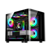 Gabinete de PC AntarcChill ATX para juegos, torre de escritorio con panel de vidrio, gabinete de PC de alta calidad con logotipo personalizado, compatible con tiras de luces RGB para ventiladores.