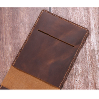 Housse de carnet en cuir véritable faite à la main pour carnet de poche mini à spirale supérieure 3,5 x 5,5, housse de carnet de poche en cuir véritable