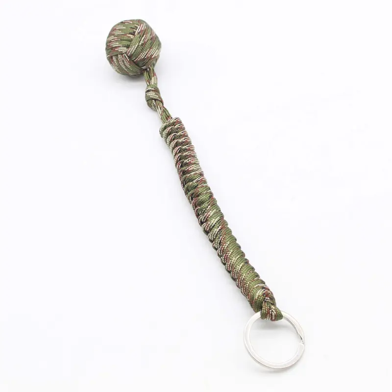 Camping self defense 550 monkey fist keychain with steel ball