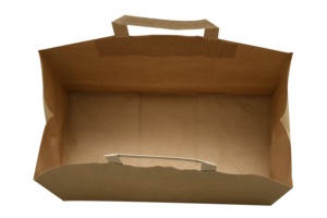 Bolsa de Papel para Llevar, Marca Carte Dozio, Hecha en Italia, Kraft Havana, Asa Plana, Tamaño 27+17X29 cm, Paquete de 50 Unidades - Product Image 2