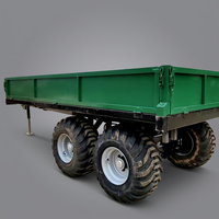 Remorque agricole à 2 roues avec composants d'engrenage, capacité de charge personnalisable, haute durabilité, benne hydraulique, garantie 2 ans
