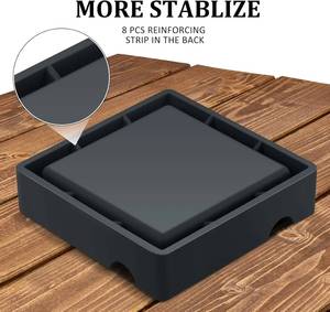 Cendrier d'extérieur en silicone pour cigares, grand modèle, pour terrasse, quatre fentes, résistant à la chaleur, incassable, carré, décoratif, pour la maison - Product Image 6