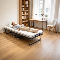 Lit pliant à prix direct usine, faible MOQ, lit d'appoint 100 avec matelas en mousse à mémoire de forme, emballage compressé en petite boîte, fournisseur
