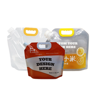 Sacs à bec verseur micro-ondables avec poignée pour détergent liquide vaisselle, conception personnalisée gratuite, 1 gallon (5 litres), pochette verticale pour bière