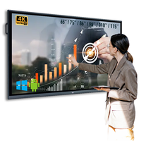 Tableau interactif intelligent 4K de haute qualité 65/75/86 pouces, Android 15/16, certifié EDLA, pour l'éducation et les projets en classe IA