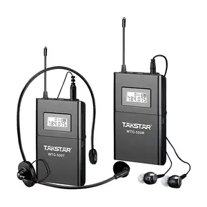 جديد المنتج ميكروفون مهني الترجمة الفورية WTG-500 UHF اللاسلكية 100 متر انتقال نظام UHF mikrofon