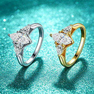 Anillo de Plata de Ley S925 con Moissanita de 1 Quilate, Color D, Corte Marquesa, VVS1, Anillo de Boda para Mujer, Venta al por Mayor de Fábrica - Product Image 5