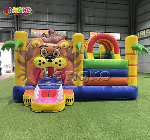 Casas de rebote de palmeras de la selva de grado comercial toboganes de agua inflables CASTILLO DE SALTO para alquiler de fiestas - Product Image 4