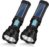 Lampe torche solaire Yorex, rechargeable, étanche IP65, batterie 1200mAh, modes d'éclairage réglables, lampe torche solaire LED de survie