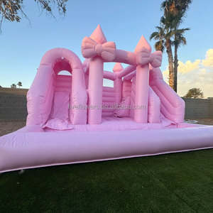 Púrpura Rosa Arco <span class=keywords><strong>Palacio</strong></span> aire Castillo Salto Casa Luna Rebote Inflable - Product Image 4