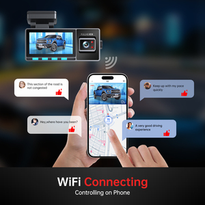 Camera hành trình ô tô 3 kênh 4K+1080+1080 màn hình IPS, camera trước sau, ghi hình 4K Wifi - Product Image 3