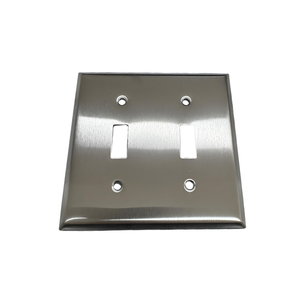 Good Quality Double Position Stainless Steel Wall <strong>Switch</strong> Panel 2 Gang Thermoplastic Screwless Wall Plate Cover - Product Image 1