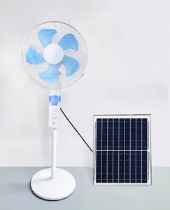 Pil ile şarj edilebilir Fan 18 inç 12V Dc güneş fanı 16 inç 120Mm zemin standı acil güneş fanı ev için