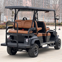 Voiture de golf électrique de fabrication professionnelle, modèle DC-H-F4+2, pour la chasse, rehaussée, 6 places, type buggy, vente en gros
