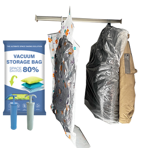 Cheap Price PA+PE Reusable Down Jacket Storage Bag Hanging Vacuum Storage Bags With Pump
