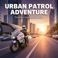 Moto de police allemande de collection préférée des enfants, modèle de simulation avec lumières stroboscopiques colorées et son, fournie directement par l'usine